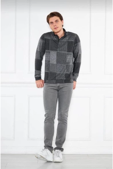 Brango  Düğmeli Polo Yaka Sweat - 4