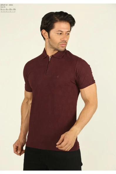 Brango GÖMLEK YAKA MİCRO DESENLİ FERMUARLI T-SHİRT - 8