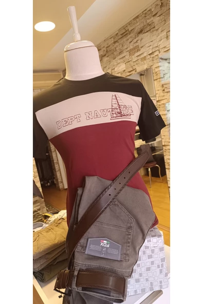 Qwerty BİSİKLET YAKALI PARÇALI DESENLİ T-SHİRT - 5