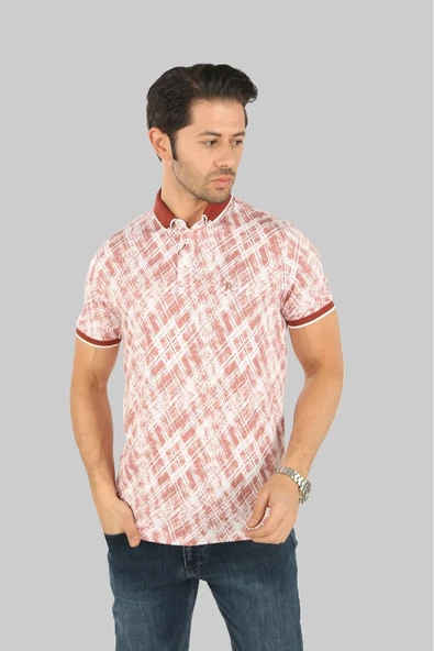 Brango DÜĞMELİ POLO YAKA DESENLİ T-SHİRT - 5