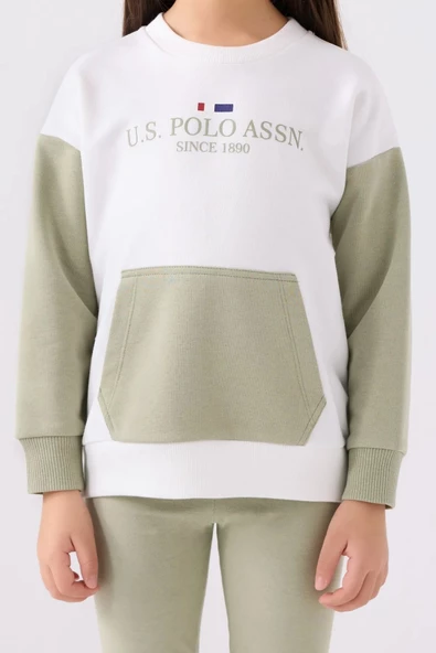 Us Polo Kız Çocuk Krem Eşofman Takım 19774