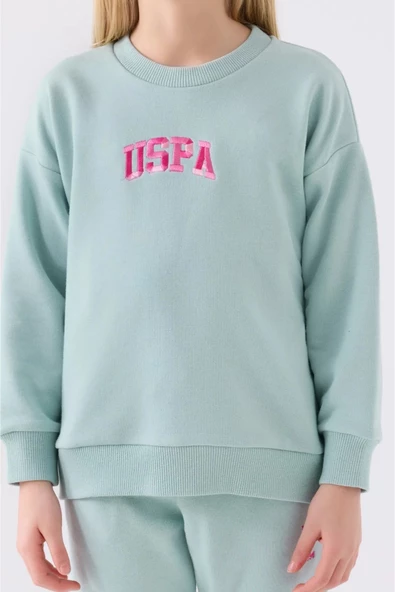 Us Polo Kız Çocuk Su Yeşili Eşofman Takımı 19794 - Resim 3