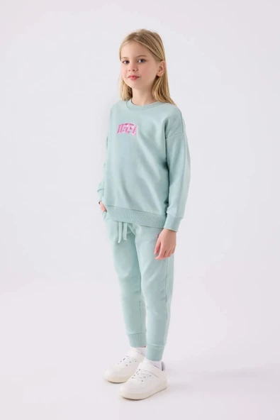 Us Polo Kız Çocuk Su Yeşili Eşofman Takımı 19794 - Resim 2