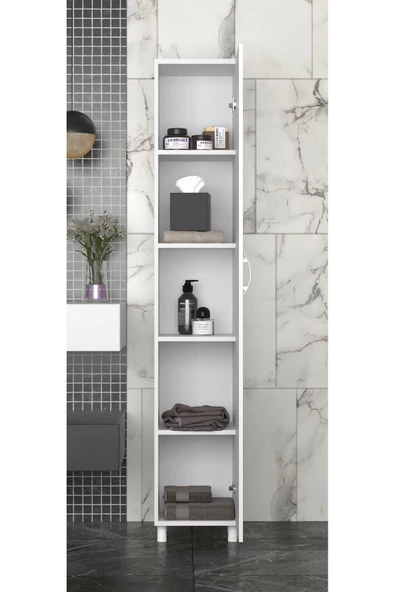 Makbulce Mimoza 5 Raflı Çok Amaçlı Banyo Dolabı - 3