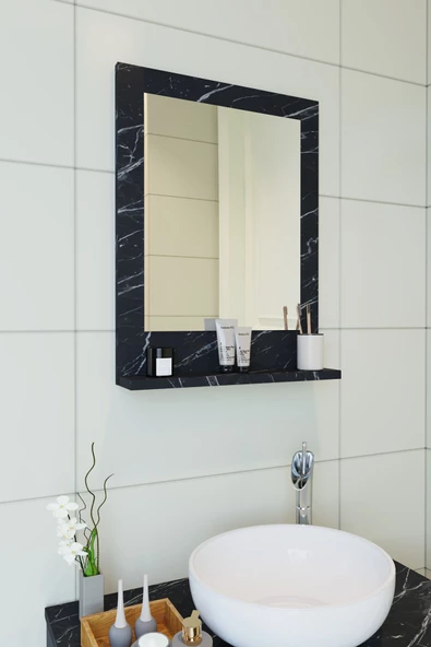 Makbulce Safir Banyo Aynası Dresuar 45X60 Mermer Raflı Banyo Aynası - 2