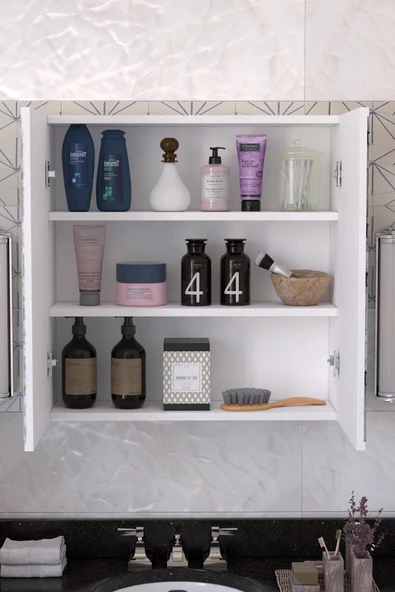 Makbulce Lavobo Üstü Aynalı Banyo Dolabı - 4