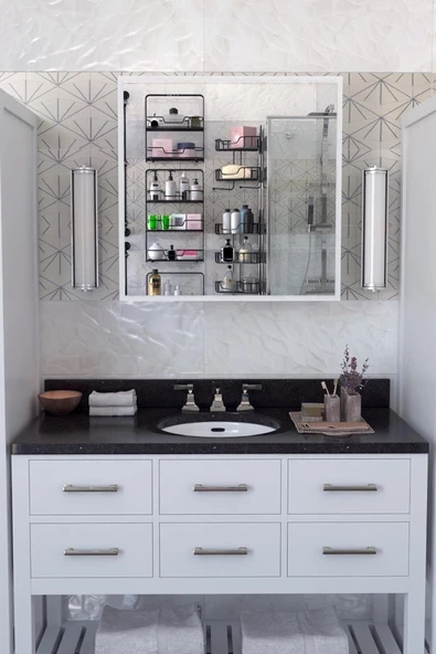 Makbulce Lavobo Üstü Aynalı Banyo Dolabı - 3