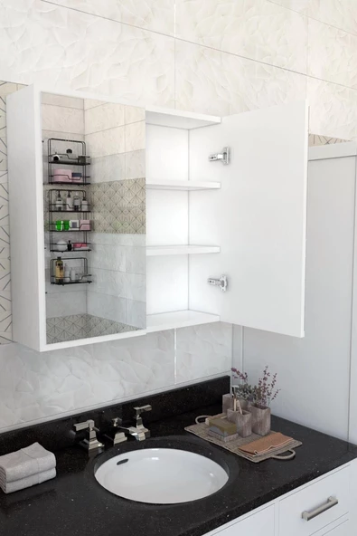 Makbulce Lavobo Üstü Aynalı Banyo Dolabı - 6
