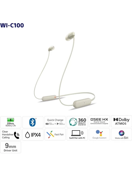 Sony WI-C100 Kulak Içi Bluetooth Kulaklık - 2