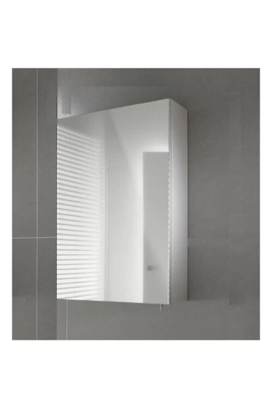 Taç-Dek Tek Kapaklı %100 Suntalan Aynalı Banyo Dolabı Üst Modülü Beyaz - 2