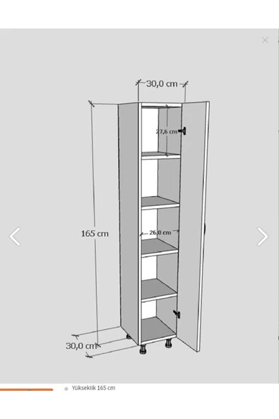 Makbulce Mimoza 5 Raflı Çok Amaçlı Banyo Dolabı - 4