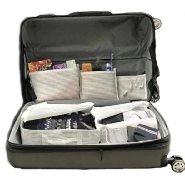 Bavul İçi Düzenleyici Valiz  Organizer 6 Lı Set - Çizgili - 3