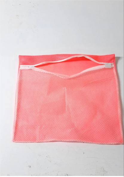 Pembe Fermuarlı - Hassas Çamaşır Terlik  Ayakkabı Yıkama Filesi Büyük Boy - 3