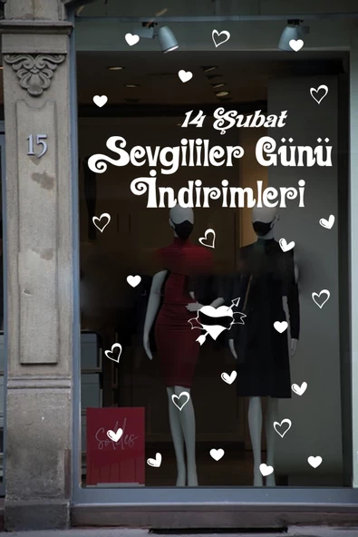 Happy Valentine's Day Sevgililer Günü ÖZEL sticker Kalp, Love, I Love You Cam, Duvar ÖZEL sticker Etiket Seti