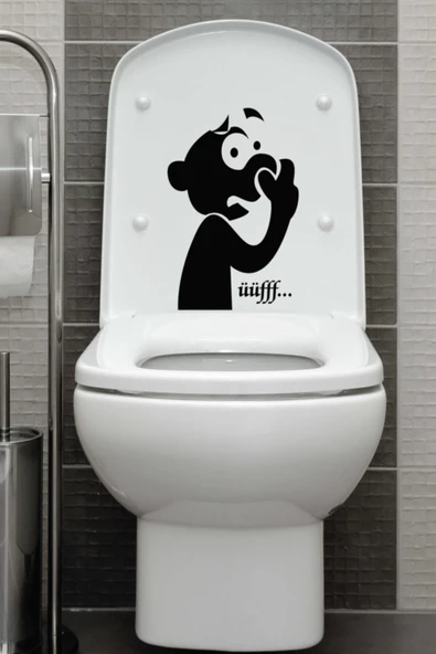 Komik Uff Koku Dekoratif Klozet Banyo ÖZEL sticker