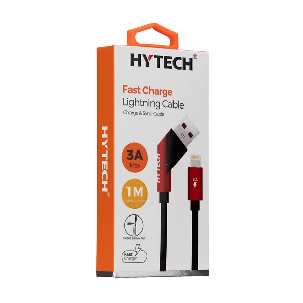 Data Ve Şarj Kablo İphone Lightning 3 A 1 M Hytech HY-X315 Siyah - Resim 2