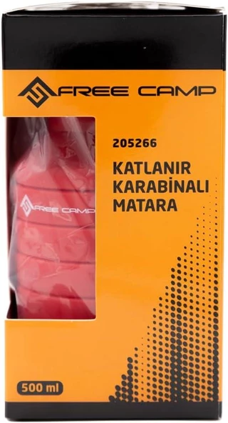FreeCamp Katlanır Karabinalı Matara KIRMIZI - 3