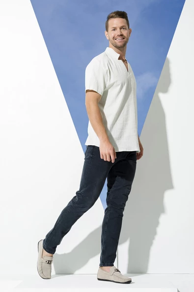 Organik Yıldız Yaka Yeşil Gömlek - 2