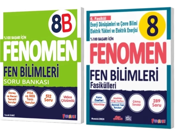 8. SINIF Fen Bilimleri B Soru Bankası + Fen Bilimleri 6. Fasikül (Enerji Dön. Ve Çevre Bil.-Elektrik Yükleri Elek.Enerji