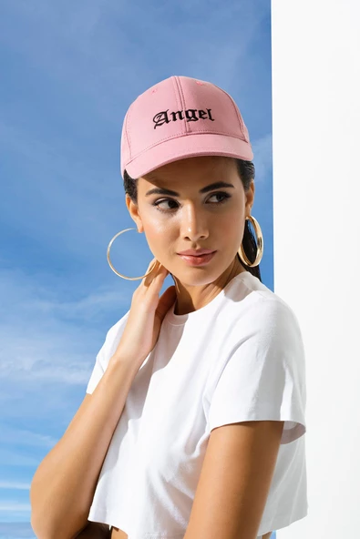 Angel Nakışlı Siperli Beyzbol Pembe Şapka - 2