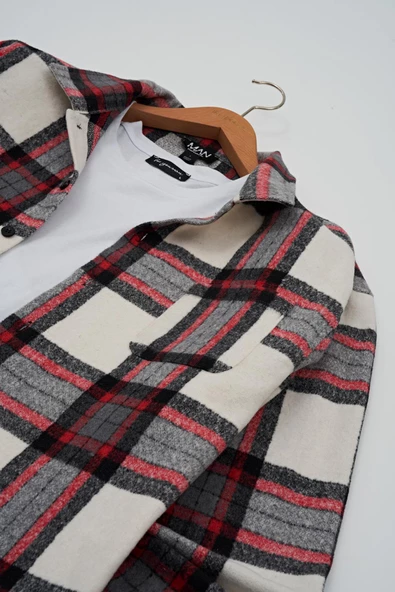 Flanel Boxy Siyah Çizgili Gömlek - 2