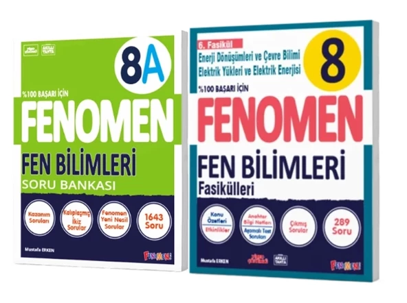 ENOMEN YAYINLARI 8. SINIF Fen Bilimleri A Soru Bankası + Fen Bilimleri 6. Fasikül (Enerji Dön. Ve Çevre Bil.-Elektrik Yü