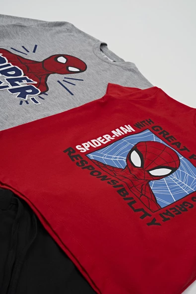 4'lü SPİDER-MAN Tshirt Şort Pantolon Takım - 4