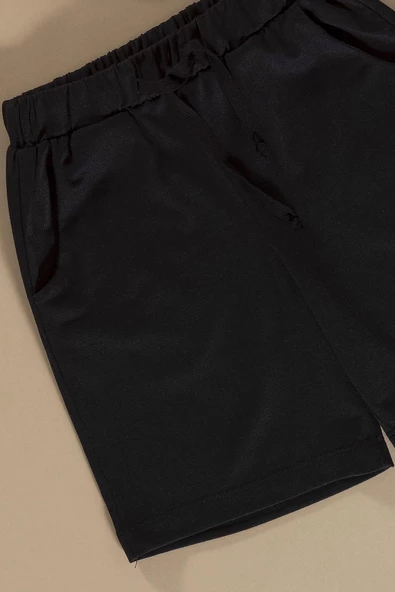 Dinozor Baskılı Siyah Alt Üst Şort Takım - Resim 3