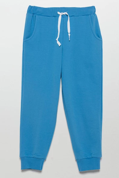 Çizgili Kapişonlu Jogger Mavi Alt Üst Takım - Resim 3