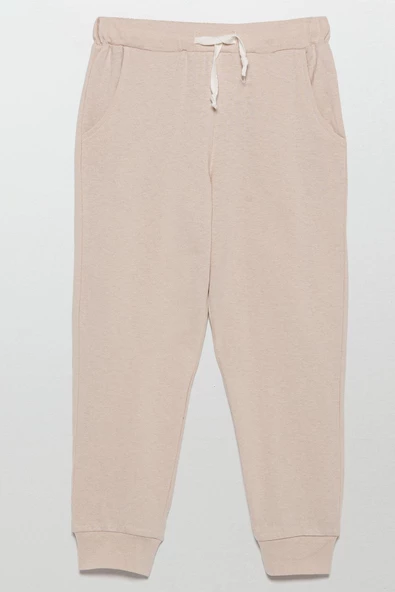 Çizgili Sweatshirt Jogger Taş Alt Üst Takım - 3