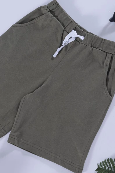 Çizgili Tshirt Şort Yeşil Takım - Resim 3