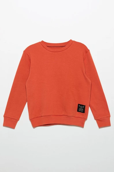 Etiket Detaylı Sweatshirt Jogger Turuncu Alt Üst Takım - 2