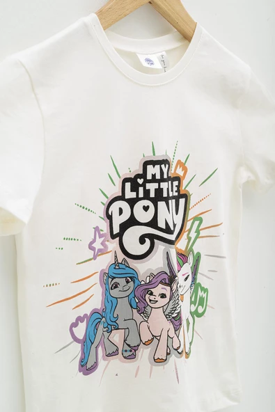 4'lü My Little Ponny Tshirt Şort Pantolon Pembe Takım - Resim 3
