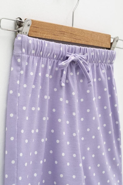 4'lü Winx Baskılı Tshirt Şort Pantolon Lila Takım - Resim 5