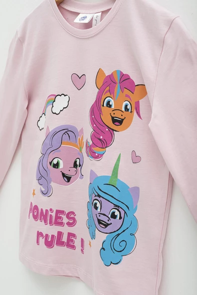 4'lü My Little Ponny Tshirt Şort Pantolon Pembe Takım - Resim 2