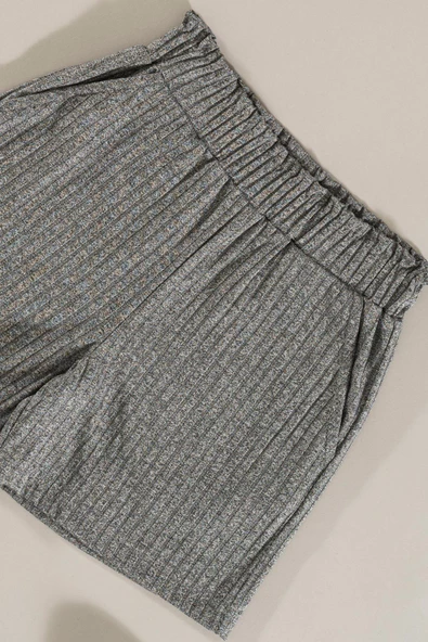 Emoji Detaylı Gri Alt Üst Şort Takım - Resim 2