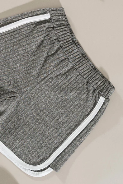 Emoji Detaylı Beyaz Alt Üst Şort Takım - Resim 3