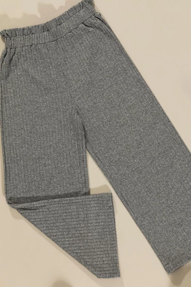 Fırfır Detaylı Tsihrt Pantolon Antrasit Takım - Resim 3