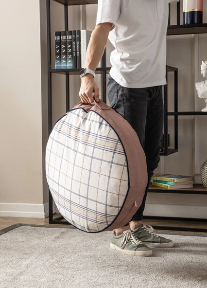 Yuvarlak Bahçe Minderi Puf Minder 60x60 cm - 5