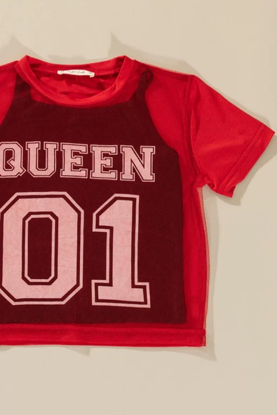 3'lü Queen Baskılı Tshirt Atlet Tayt Siyah Takım - Resim 5