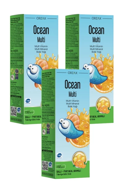Ocean Multi Ballı Portakal Aromalı Şurup 150 ml x 3 Adet