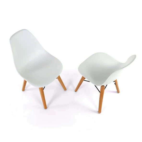 Seduna Eames Child Sandalye 2 Adet | Natural Ahşap Ayaklı - 5