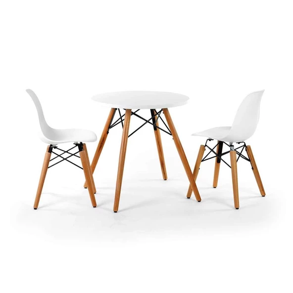 Seduna Eames Child 2x1 Sandalye Masa Takım | Natural Ahşap Ayaklı - 2