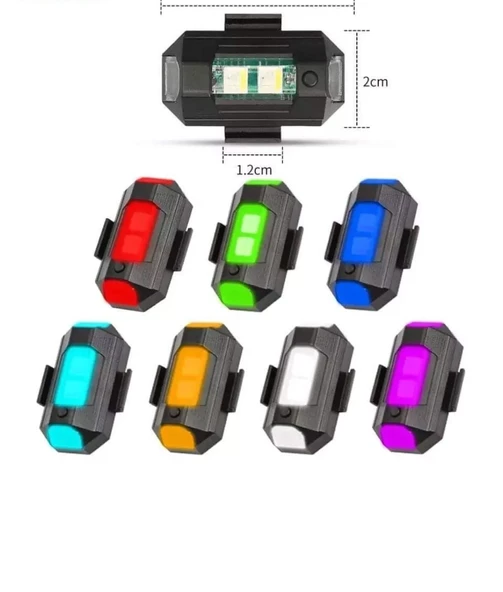Evrensel Flaşlı Uyarı Lambası 7 Renkli Usb Şarj Edilebilir Uçak Led Acil Işıkları Drone Gece Strobe Lambası Motosiklet Bisiklet - 3