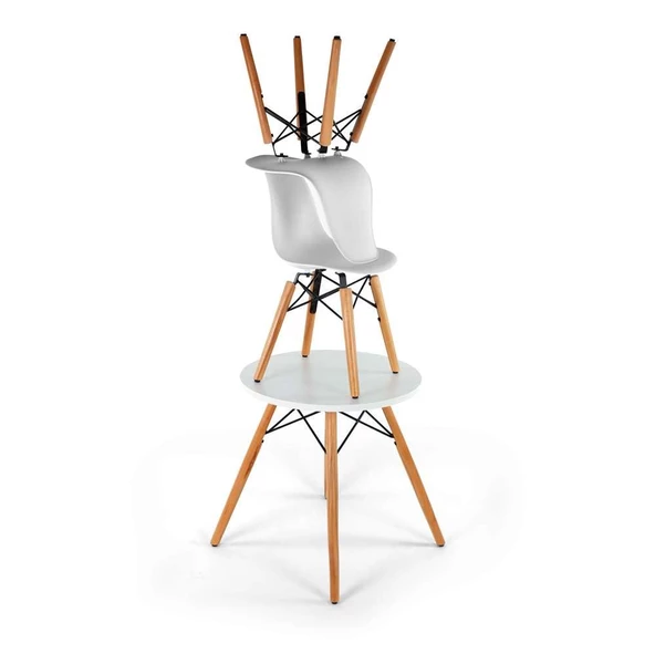 Seduna Eames Child Sandalye 2 Adet | Natural Ahşap Ayaklı - 9