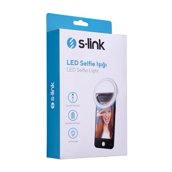 Led Selfie Işığı Şarjlı Mandallı S-link SL-SF300 - 3
