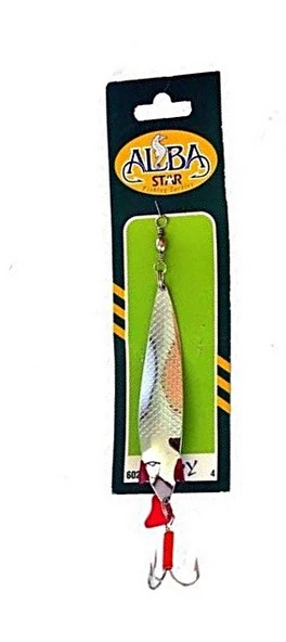 AlbaStar 602 Toby DKP Olta Kaşığı No:2 7,5 cm 17 Gram Turna Kaşığı Parlak Gümüş Pul Desenli - 2