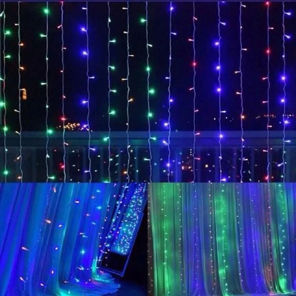 Perde Led  240 Ledli 8 Fonksiyonlu Dekor Lambası Rgb - 4