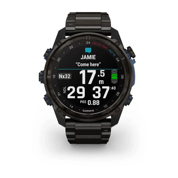 Garmin Descent Mk3i 51 mm Karbon Gri DLC Titanyum DLC Titanyum Kayışlı