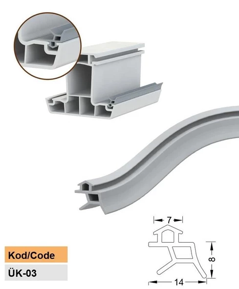 Contacall PVC Kapı-Pencere Değişim Contası Yalıtım Fitili Kalın Model 7mm Gri 10 Metre - 2